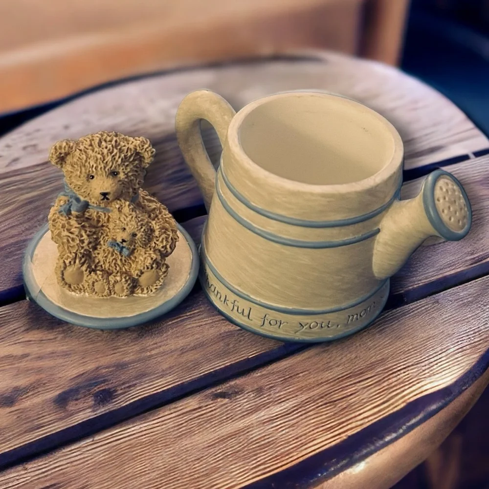 Beary Thankful For You Mom 2002 Inpirio Zondervan Watercan Bears Trinket box